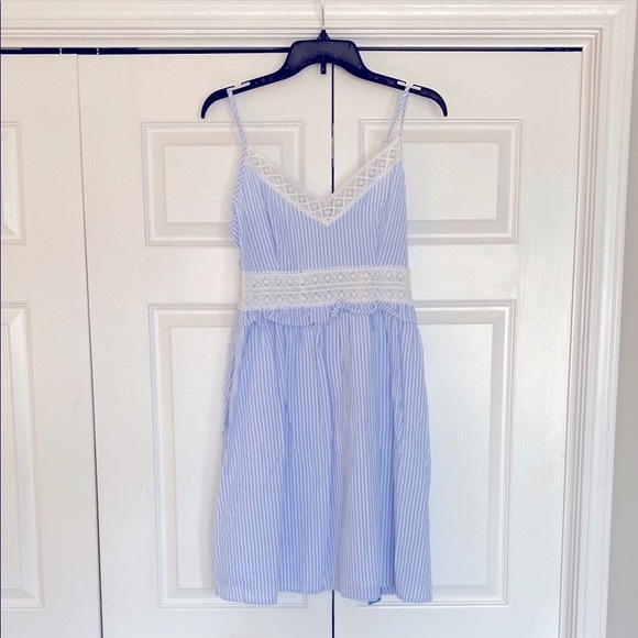 NWOT Blue Striped Midi Dress - Picture 3 of 7